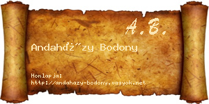 Andaházy Bodony névjegykártya
